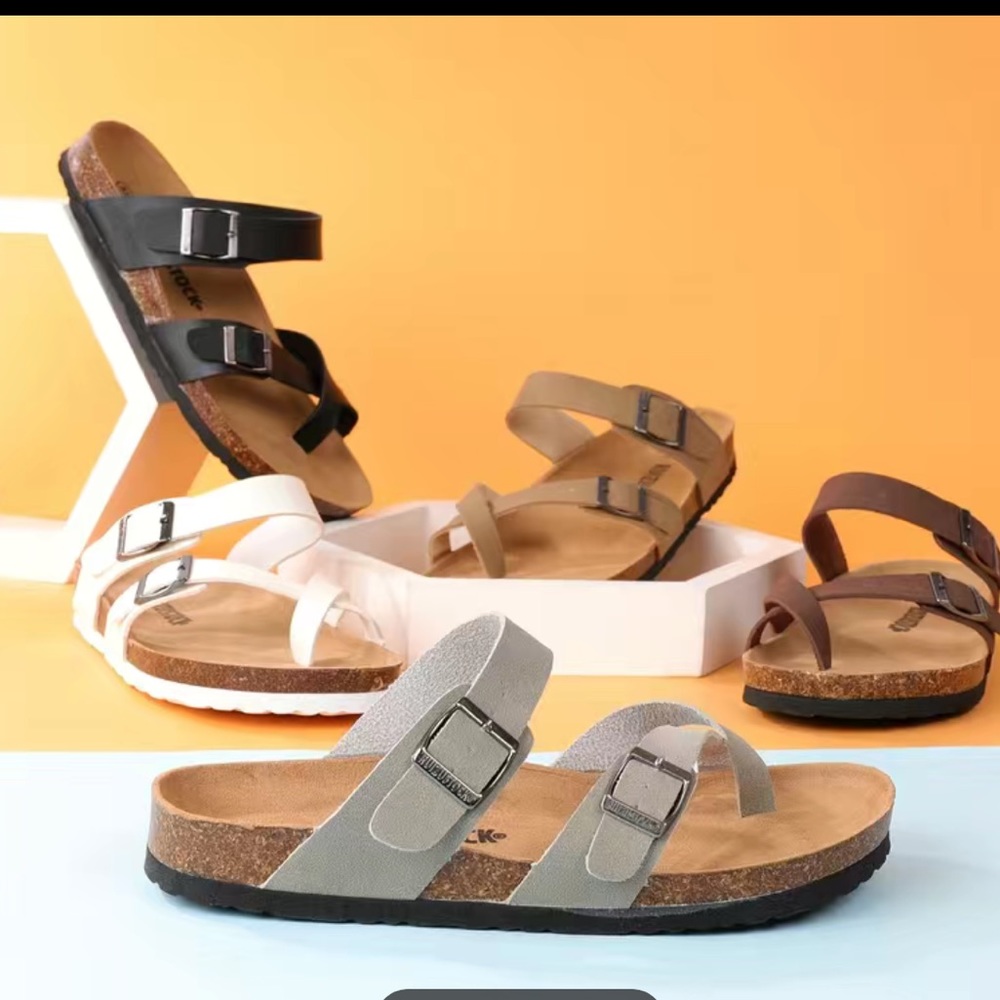 NWOT Women's Flat Cork Sandals - Picture 2 of 2